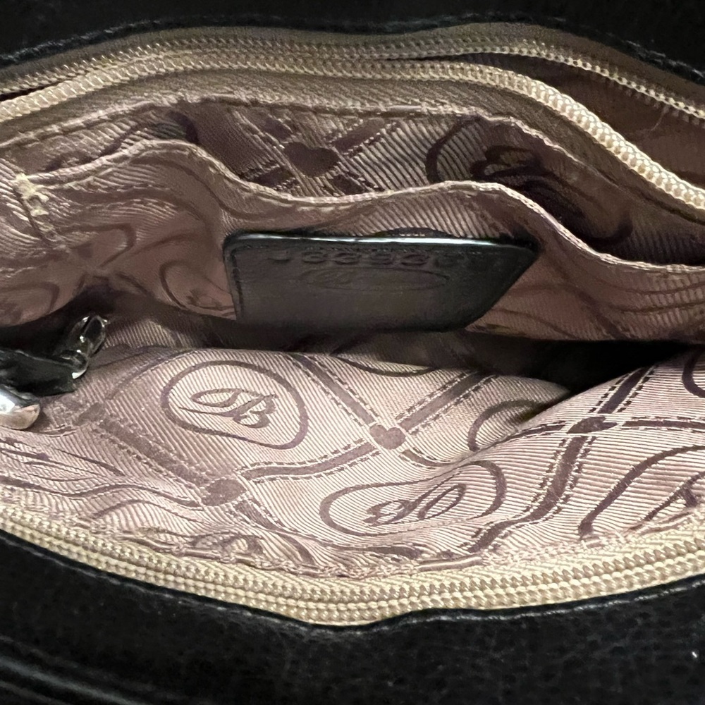 ⭐️SOLD⭐️ Black 🖤 Brighton Leather & Croc 🐊 print shoulder bag 💖 - Picture 13 of 14